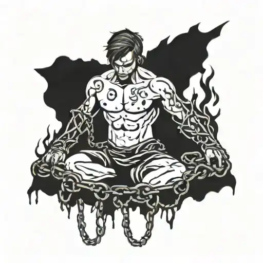 bottom boy survivor breaking chains tattoo design idea