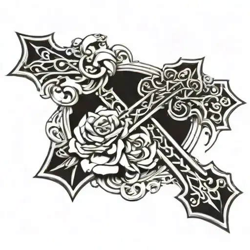 Cross with Ephesians 6:11  tattoo design idea