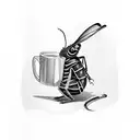 grasshopper drinking a mug of beer tattoo design idea