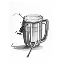 grasshopper drinking a mug of beer tattoo design idea