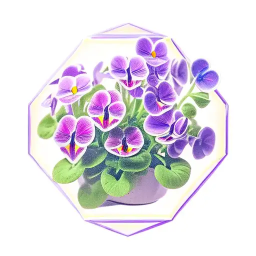 small bouquet of a few viola odora flowers, must fit in a triangluar shape tattoo design idea