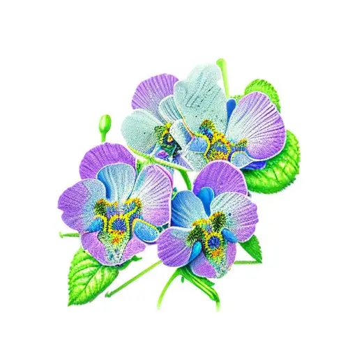 same styles but with violets (viola odora) flowers instead tattoo design idea