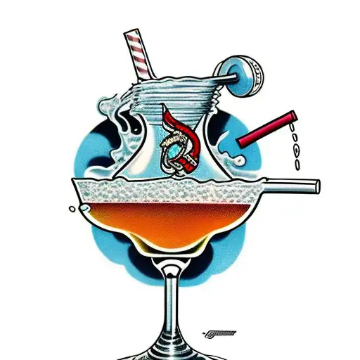 mixing our drinks with holy water wont cover up sins that are bound to gollow tattoo design idea