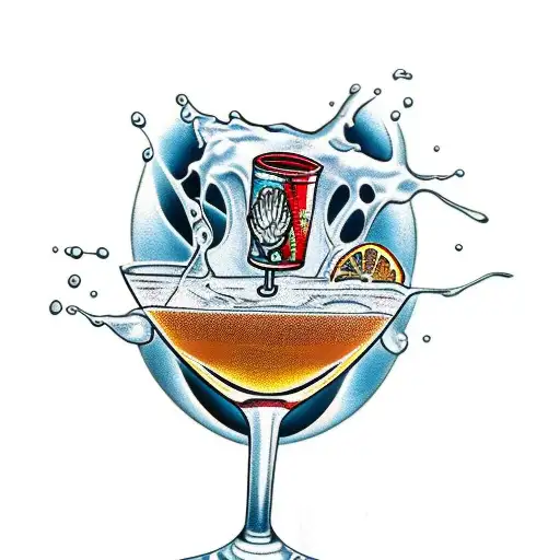 mixing our drinks with holy water wont cover up sins that are bound to gollow tattoo design idea