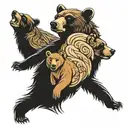 bear and cubs tattoo design idea