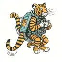tigger scuba diver tattoo design idea