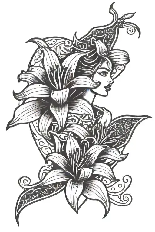 geometric egypt mexico disney love princess lillies  tattoo design idea