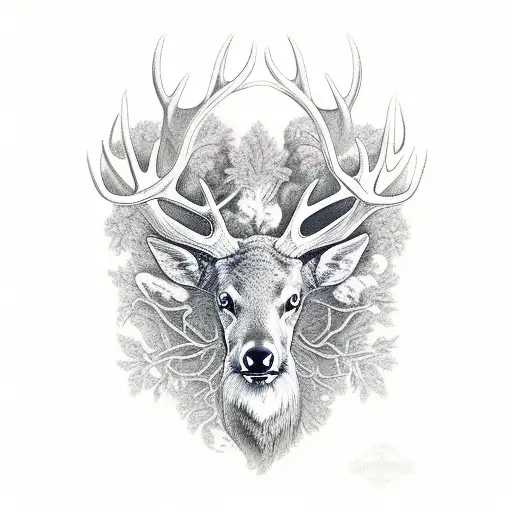 elk antler  tattoo design idea