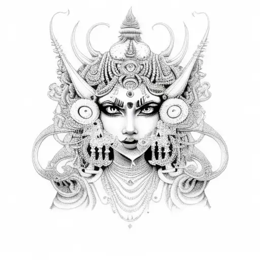 goddess with henna tattoo on Craiyon