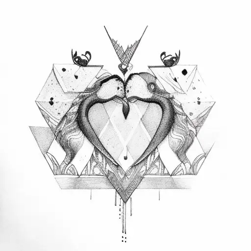 matching b/w Soulmate love  tattoo design idea