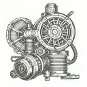 tig welding torch surrounded by a turbocharger tattoo design idea