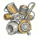 tig welding torch surrounded by a turbocharger tattoo design idea