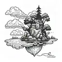 Floating island  tattoo design idea