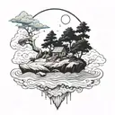 Floating island  tattoo design idea