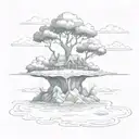 Floating island  tattoo design idea