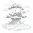 Floating island  tattoo design idea
