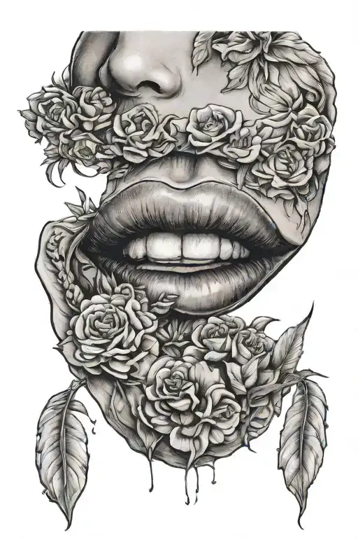 Lip tattoo design idea