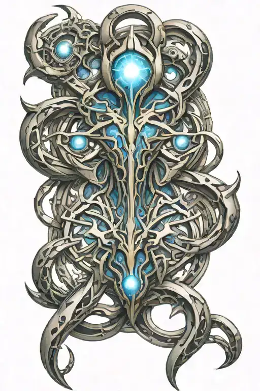protoss medical symbols intertwined tattoo design idea