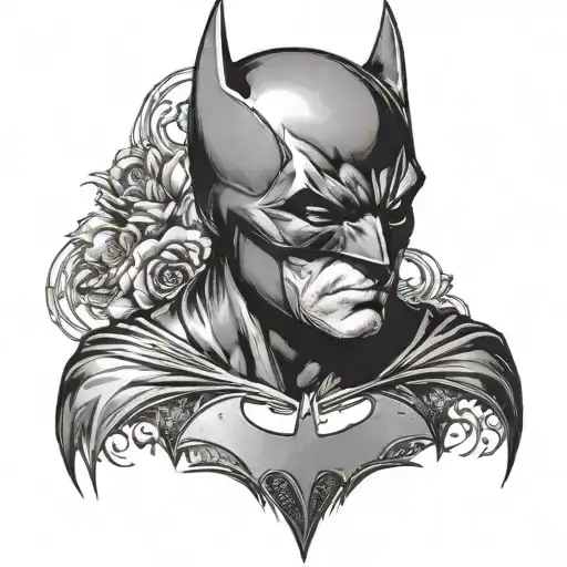 batman mask surrounded tattoo design idea