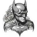 batman mask surrounded tattoo design idea