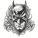 batman mask surrounded tattoo design idea
