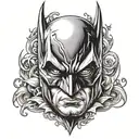 batman mask surrounded tattoo design idea