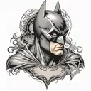 batman mask surrounded tattoo design idea