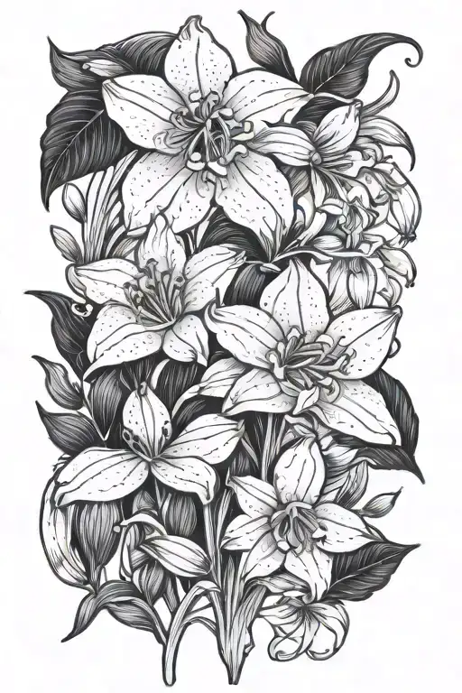 jonquil and snow drop flower tattoo design idea