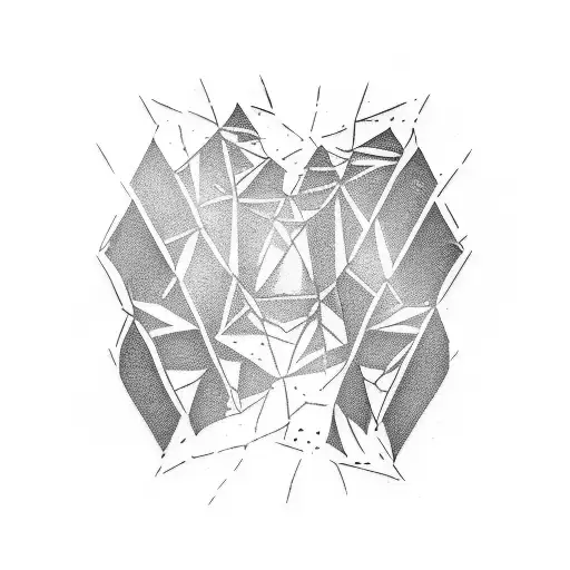 shattered glass tattoo design idea
