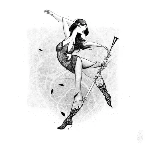 sexy belli dancer tattoo design idea