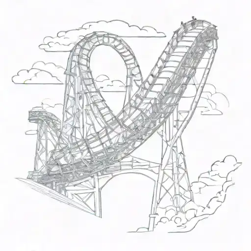 roller coaster going up to the sky tattoo design idea