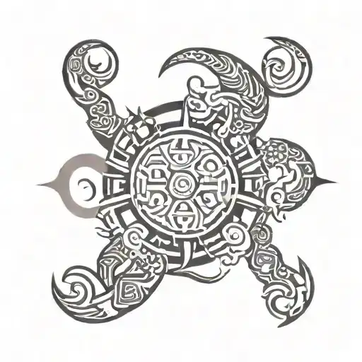 tribal cancer sign tattoo design idea
