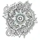 psychedelic representation tattoo design idea