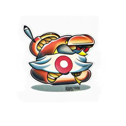 Pokémon eating hot dog tattoo design idea