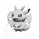 Pokémon eating hot dog tattoo design idea