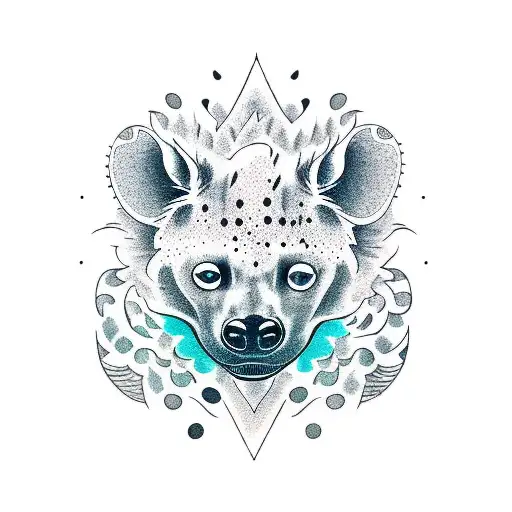 hyena mask cherry blossoms tattoo design idea