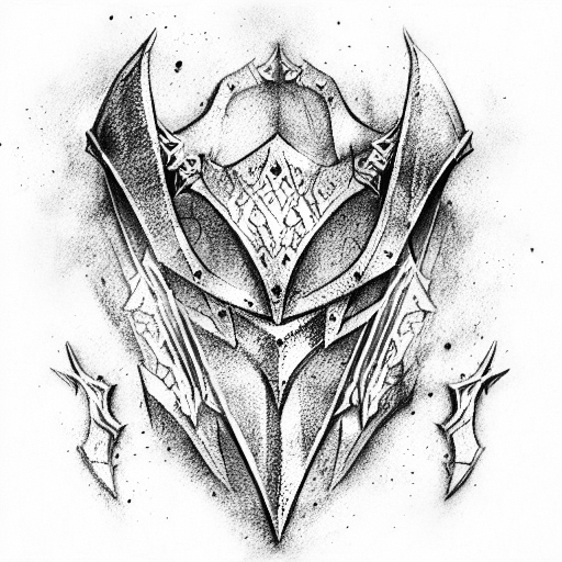 elf fighter crossbow armor fighting tattoo design idea