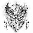 elf fighter crossbow armor fighting tattoo design idea