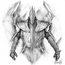 elf fighter crossbow armor fighting tattoo design idea