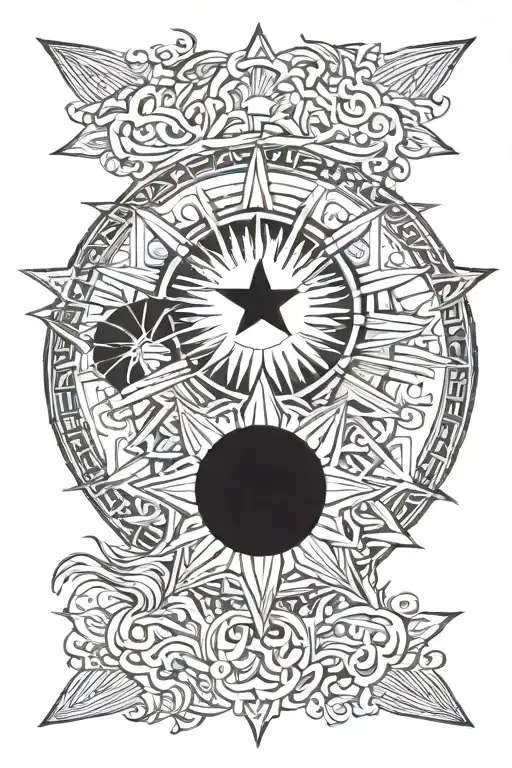 Philippines star and sun symbol tattoo design idea