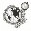globe tattoo design idea