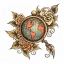 globe tattoo design idea