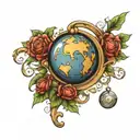 globe tattoo design idea