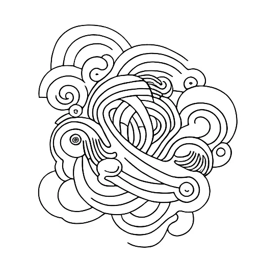 line wave with "132" tattoo design idea