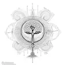 thoth sun tree of life biomechanical tattoo design idea