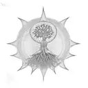thoth sun tree of life biomechanical tattoo design idea
