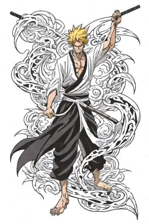 bleach Zaraki ichigo true bankai tattoo design idea