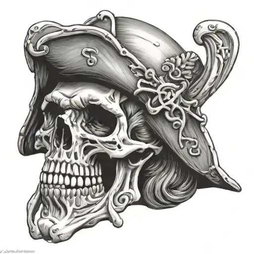 Davy Jones pirate skull tattoo design idea