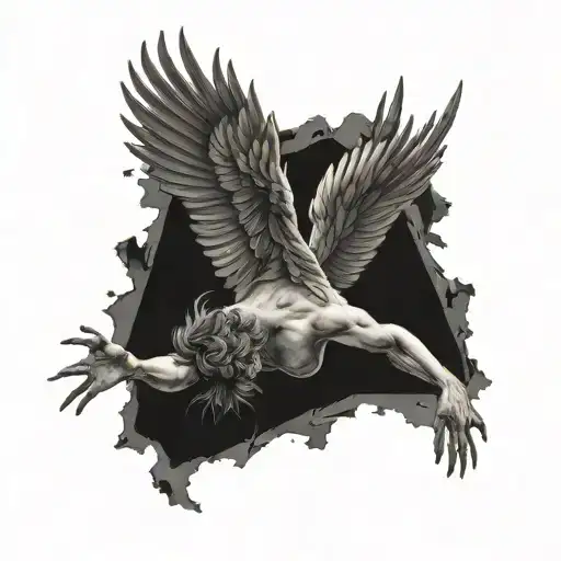 Icarus falling  tattoo design idea