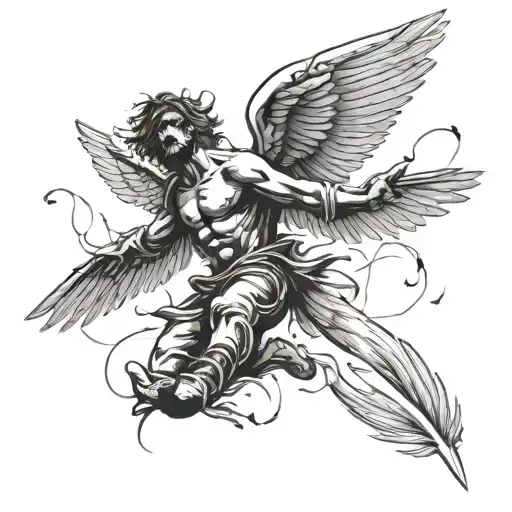 Icarus falling  tattoo design idea